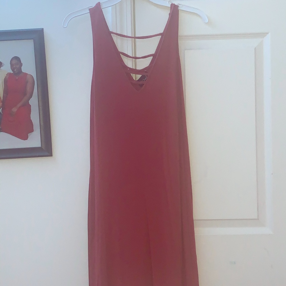 flowy coral dress